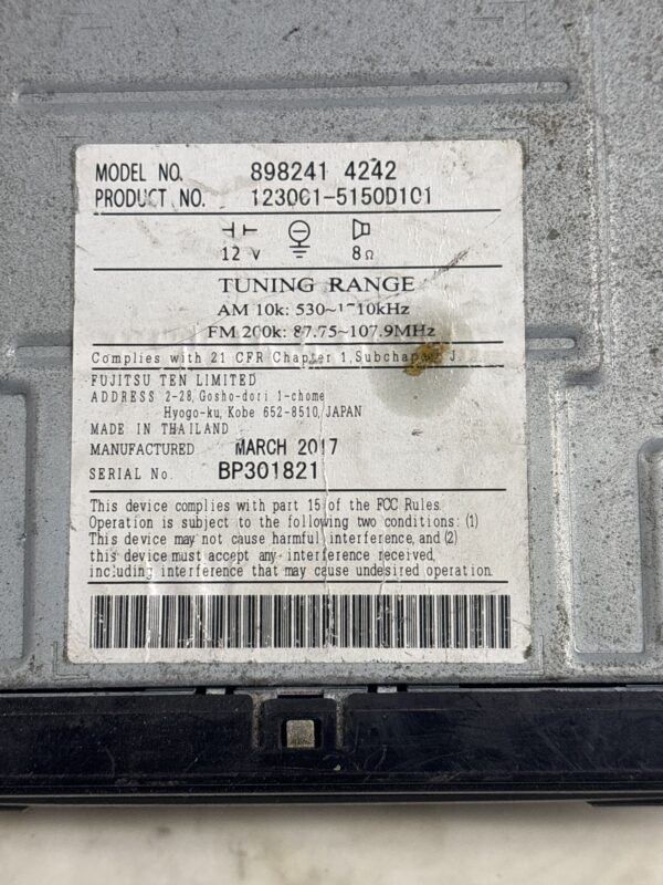 2017 ISUZU NPR CD Radio USB 8-98241424-2 OEM - Image 4