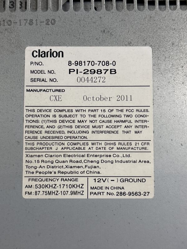 CD Radio Receiver ISUZU NPR 2011-2018 OEM 8981707080 - Image 2