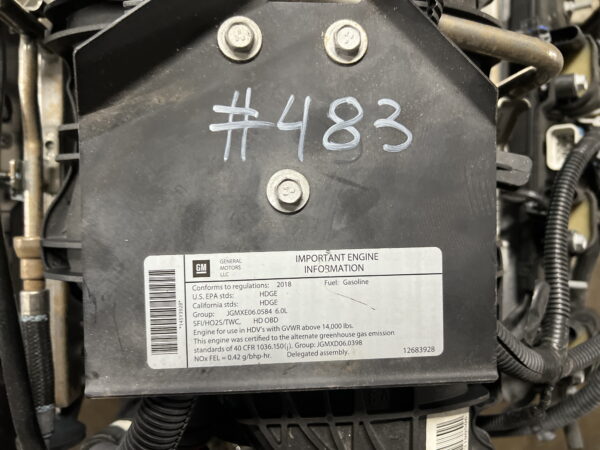 Engine Motor 6.0L ISUZU NPR HD Gas 2018 OEM 812553399 12680605 - Image 3