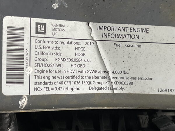 Engine Motor 6.0L ISUZU NPR HD Gas 2019 OEM 812553399 12680606 - Image 7