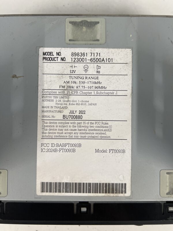 CD USB Radio Receiver 2023 ISUZU NRR Diesel 5.2L 2011-2022 OEM 8983617171 - Image 4